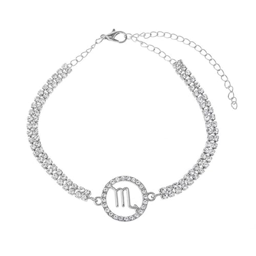 Homxi Frauen Silber Fußkette, Fuß Kette Legierung Frauen Skorpion mit Zirkonia - 22.3cm + 10cm Verlängerungskette von Homxi