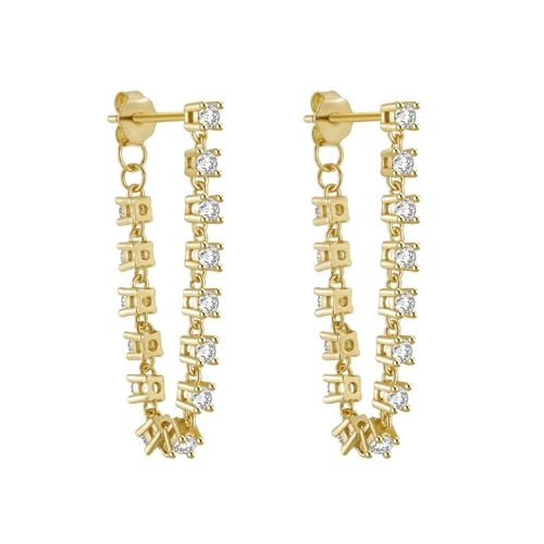 Homxi Frauenohrringe Hängend,Ohrringe 925 Silber für Damen Ohrringe Rund mit Zirkonia Damen Ohrhänger Gold von Homxi