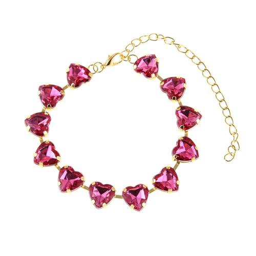 Homxi Fußkette Sommer Gold für Frauen, Fuß Kette Kupfer Frauen Herzform mit Zirkonia - 21cm + 10cm Verlängerungskette von Homxi