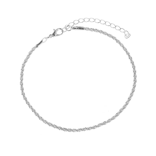 Homxi Fußketten Silber Damen, Damen Fuß Kette Legierung Einfache Kette - 21.2cm + 5cm Verlängerungskette von Homxi