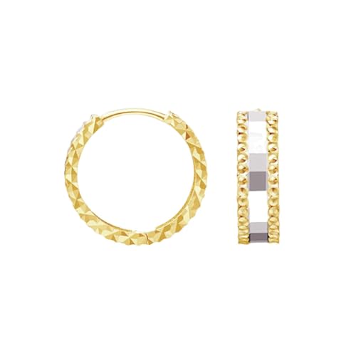 Homxi Gold 375 Ohrringe Damen für Hochzeit, Rund Bifarbige, Schmuck Gold Silber Damen Ohrringe von Homxi