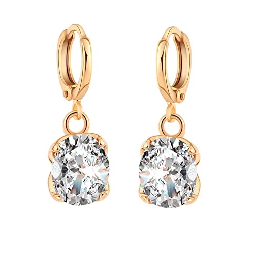 Homxi Gold 375 Ohrringe Hochzeit Damen, Oval mit Amethyst, Schmuck Ohrringe Frauen Gold Lila von Homxi