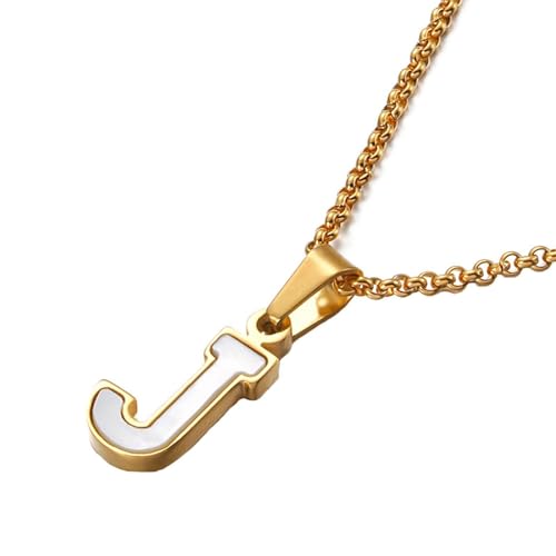 Homxi Gold Halskette für Anhänger Damen,Halskette Edelstahl mit Anhänger Buchstabe J Kette Anhänger Gold von Homxi