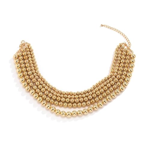 Homxi Gold Halskette mit Anhänger Frauen,Halskette Vergoldet mit Anhänger Perlenkette Halskette Anhänger Gold von Homxi