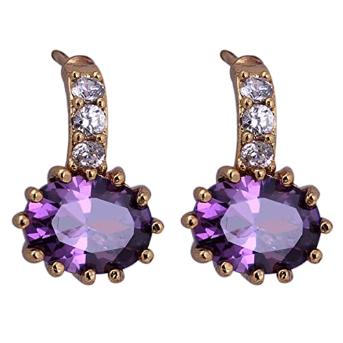 Homxi Gold Ohrringe Hochzeit 585 für Damen, 8MM Oval mit Granat und Moissanit, Schmuck Ohrringe Damen Gold Grün von Homxi