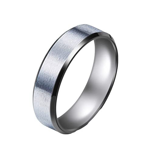 Homxi Goth Ringe Herren,Ring Rund Ringe für Herren Edelstahl Silber Ringe Herren Größe 58 (18.5) von Homxi