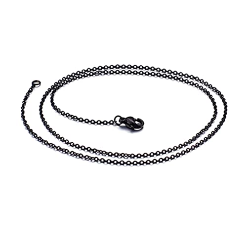 Homxi Gothic Halsketten Herren,Rolokette 1.7mm Kette Männer 50 cm Rolokette Kette Mann Edelstahl Kette Herren Schwarz von Homxi