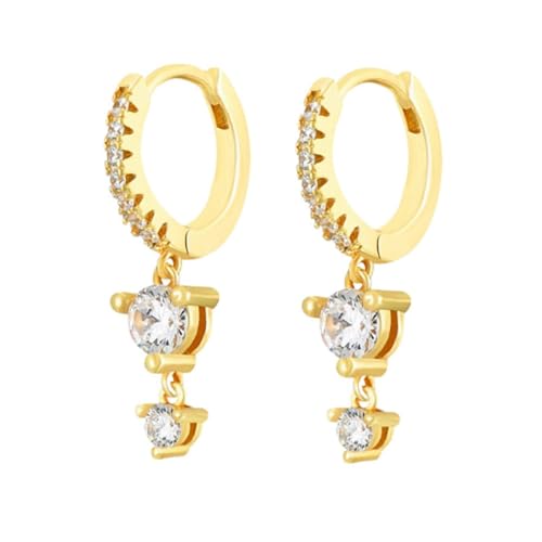 Homxi Hängende Ohrringe Damen,Ohrringe 925 Silber für Damen Ohrringe Rund mit Zirkonia Damen Ohrhänger Gold von Homxi