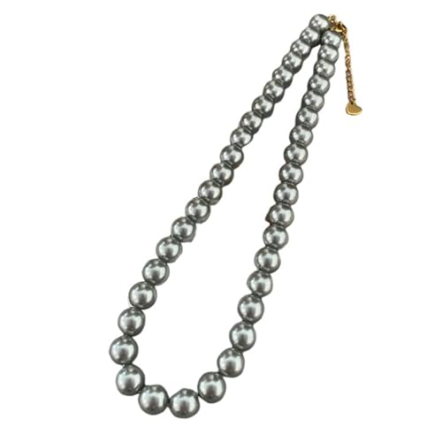 Homxi Halskette Damen Grau Kette,Kette Anhänger Vergoldet Frauen Perlenkette Damen Kette Anhänger Grau von Homxi