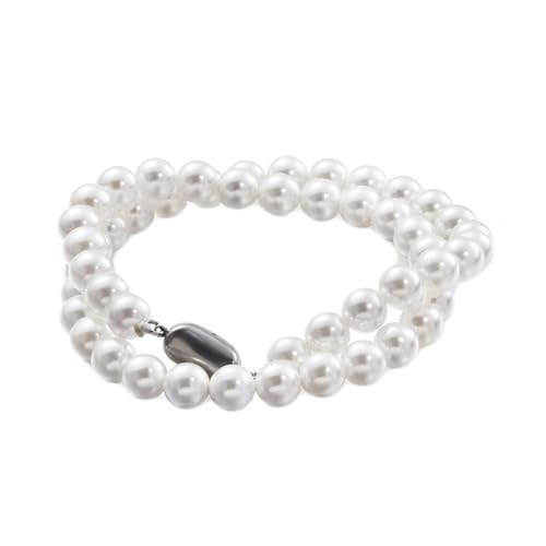 Homxi Halskette Frauen Weiß,Halskette Frauen Edelstahl Perle Kette Weiß von Homxi