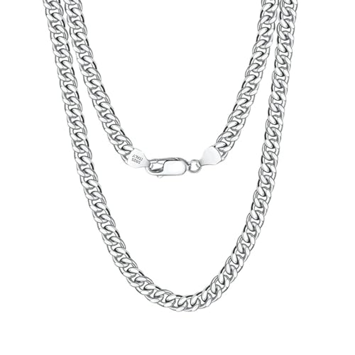 Homxi Halskette Kette Silber Frauen,Halskette 925 Silber Frauen 7MM Panzerkette Halskette Kette Silber von Homxi