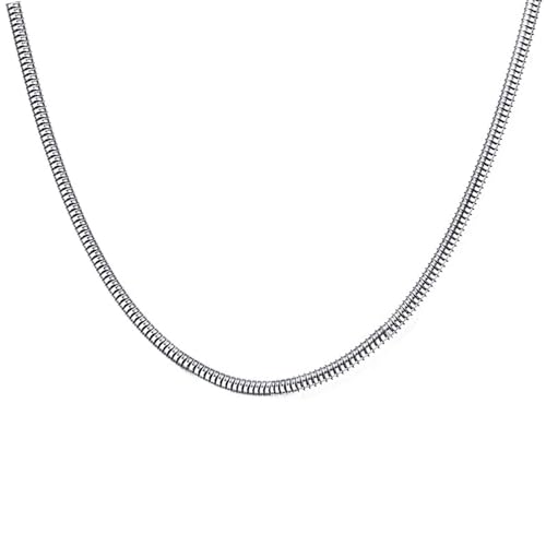 Homxi Halskette Silber Herren Damen,Damen Halsketten Edelstahl 1MM Schlangenkette Halskette Silber von Homxi