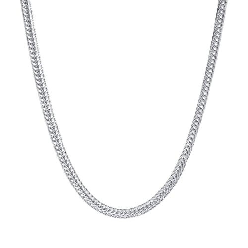 Homxi Halskette für Männer Silber,Halsketten für Herren Edelstahl 2.4MM Kette Halskette Kette Silber von Homxi