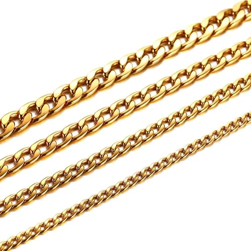 Homxi Herren Halskette Gold,Halsketten Edelstahl Herren 3MM Panzerkette Halskette Kette Gold von Homxi