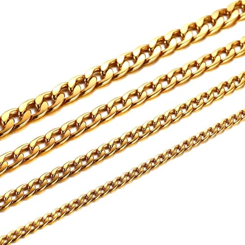 Homxi Herren Halskette Kette Gold,Kette für Männer Edelstahl 4.5MM Panzerkette Halskette Gold von Homxi