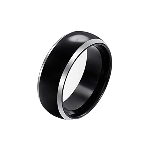 Homxi Herren Ring Wolfram,Poliert Rund 8MM Schwarz Herren Ring Ringe Herren Gr.65 (20.7) von Homxi