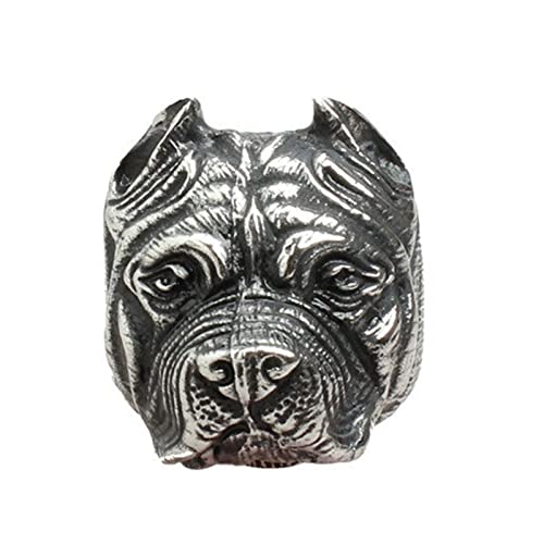 Homxi Herrenring Gothic,Ring Bulldogge Kopf Herren Ringe Edelstahl Schwarz Silber Ringe Herren Größe 57 (18.1) von Homxi