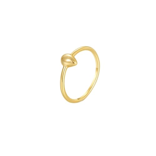 Homxi Hochzeitsringe Gelbgoldring Damen 14K, Poliert Wassertropfen, Frauen Verlobung Ring Gold Gr 60 (19.1) von Homxi