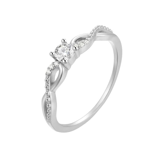 Homxi Hochzeitsringe Gold 750 Ringe für Damen, 4x4mm Rund mit Moissanit, Damen Hochzeitsringe Eheringe Gold Gr 58 (18.5) von Homxi