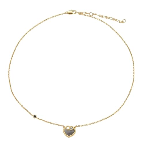Homxi Kette Anhänger Gold Grau Mädchen,Kette Kupfer Frauen mit Anhänger Geometrisch Halskette mit Anhänger Damen Gold Grau von Homxi