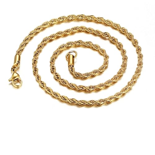 Homxi Kette Herren Damen Gold,Kette Edelstahl Herren 3MM Kette Halskette Gold von Homxi