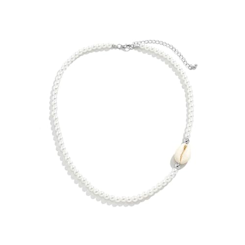 Homxi Kette Weiß Mann,Herren Kette Legierung mit Anhänger Perlenkette mit Shell Halskette mit Anhänger Herren Weiß Homxi Kette Weiß Mann,Herren Kette Legierung mit Anhänger Perlenkette mit Shell Halskette mit Anhänger Herren Weiß von Homxi