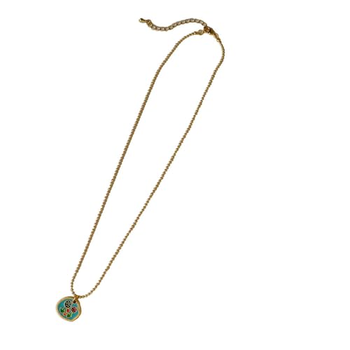 Homxi Mädchen Anhänger Kette Gold,Kette Vergoldet Damen mit Anhänger Perlenkette Damen Kette Gold von Homxi
