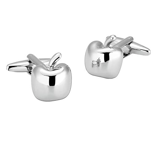 Homxi Manschettenknöpfe Herren Hochzeit Vintage,Apfel Manschettenknöpfe Edelstahl Herren Herren Manschettenknöpfe Silber von Homxi