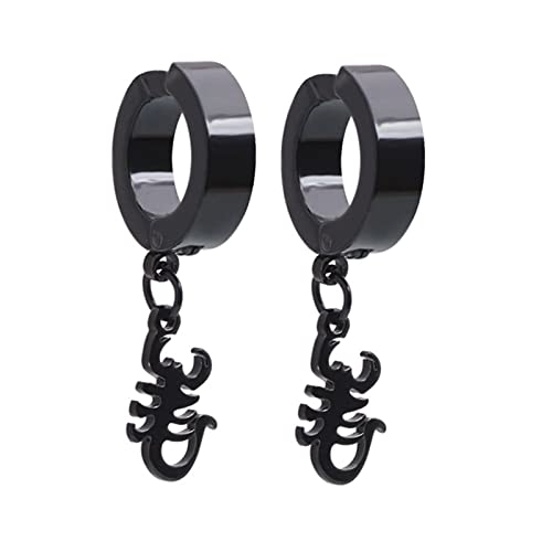 Homxi Ohrclips Ohrringe Damen Herren,Edelstahl Ohrstecker Rose Schwarz Hoop mit Skorpion Clip On Ohrringe Stil 5 Homxi Ohrclips Ohrringe Damen Herren,Edelstahl Ohrstecker Rose Schwarz Hoop mit Skorpion Clip On Ohrringe Stil 5 von Homxi