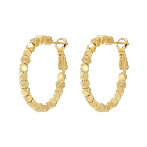 Homxi Ohrringe Creolen Damen Gold,Damen Ohrhänger Kupfer Ohrringe Geometrisch Ohrringe für Damen Gold von Homxi