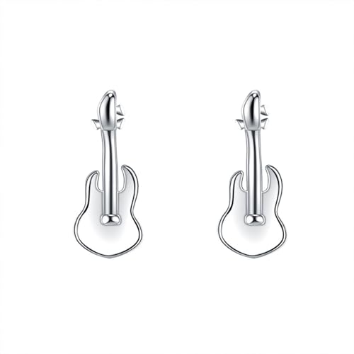 Homxi Ohrringe Damen Ohrstecker,999 Silber Ohrringe Damen Ohrringe Gitarre Damen Ohrringe Silber von Homxi