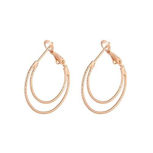 Homxi Ohrringe Damen für Hochzeit 9 K Rosegold, 25MM Rund, Schmuck Rosegold Damen Ohrringe von Homxi