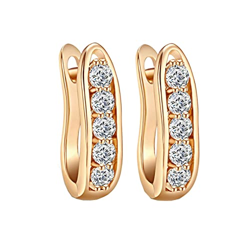 Homxi Ohrringe Hochzeit 9 Karat Gold für Damen, U-Form mit Moissanit, Creolen Frauen Ohrringe Gold von Homxi