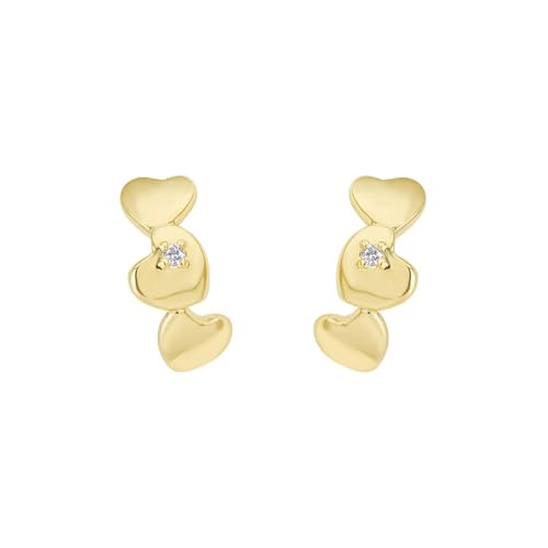 Homxi Ohrringe Hochzeit für Damen 585 Gelbgold, Herz mit Moissanit, Schmuck Ohrringe Damen Gold von Homxi
