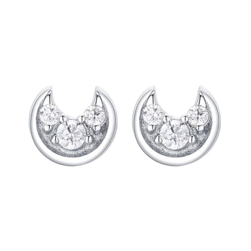 Homxi Ohrringe Ohrstecker Frauen,Damen für Ohrringe 925 Silber Ohrringe Mond mit Zirkonia Ohrringe für Damen Silber von Homxi