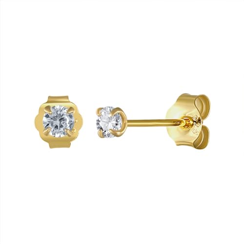 Homxi Ohrringe Ohrstecker Frauen,Ohrringe 925 Silber für Damen Ohrringe Rund mit Zirkonia Damen Ohrhänger Gold von Homxi