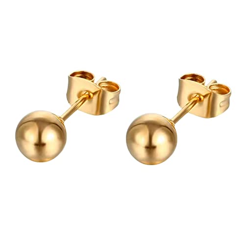 Homxi Ohrstecker Damen Modern,Damen Ohrringe Edelstahl Rosegold Kleine Rund Perle Ohrhänger mit Stecker Rosegold von Homxi