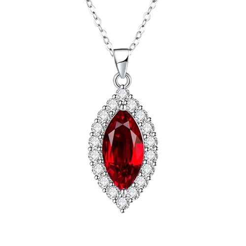 Homxi Rot Halskette Anhänger Frauen,Kette Anhänger Kupfer Marquise mit Zirkonia Halsketten Anhänger Rot von Homxi