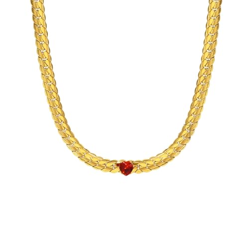 Homxi Rot Halskette für Anhänger Mädchen,Frauen Edelstahl Halskette mit Anhänger Kette mit Herz mit Zirkonia Anhänger Halskette Rot von Homxi