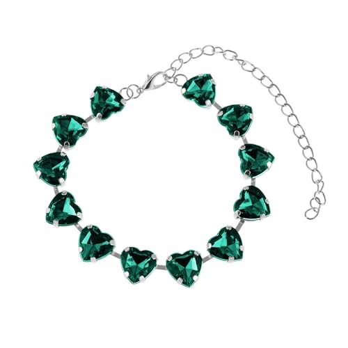 Homxi Silber Fußkette Strand für Damen, Fußkette Damen Kupfer Herzform mit Zirkonia - 21cm + 10cm Verlängerungskette von Homxi