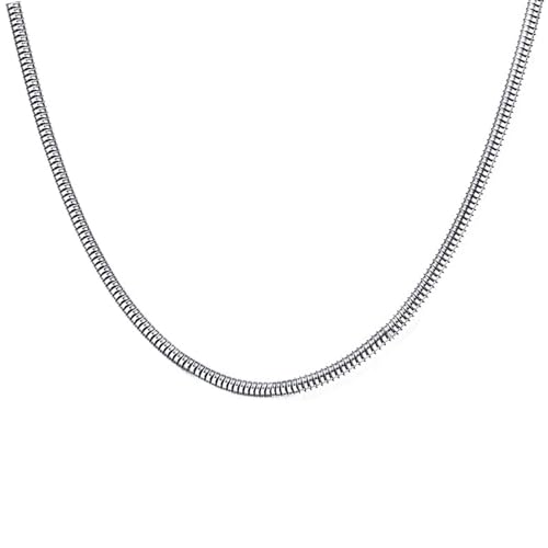 Homxi Silber Halskette Unisex,Halskette Mädchen Edelstahl 4MM Schlangenkette Halskette Kette Silber von Homxi
