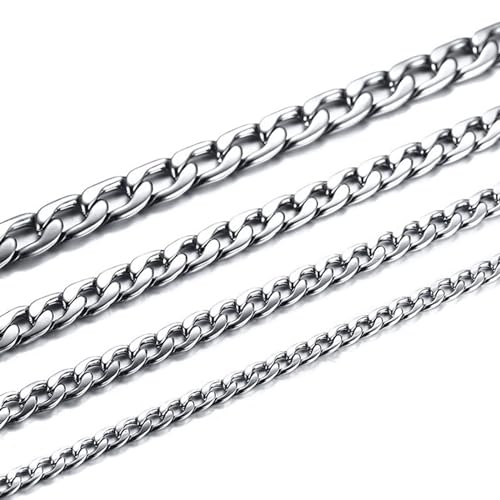 Homxi Silber Halskette für Herren,Kette Herren Edelstahl 4.5MM Panzerkette Halskette Kette Silber von Homxi