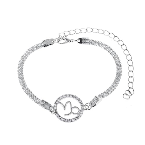 Homxi Strand Fußkette Silber für Damen, Fuß Ketten Frauen Legierung Steinbock mit Zirkonia - 20cm + 9.5cm Verlängerungskette von Homxi