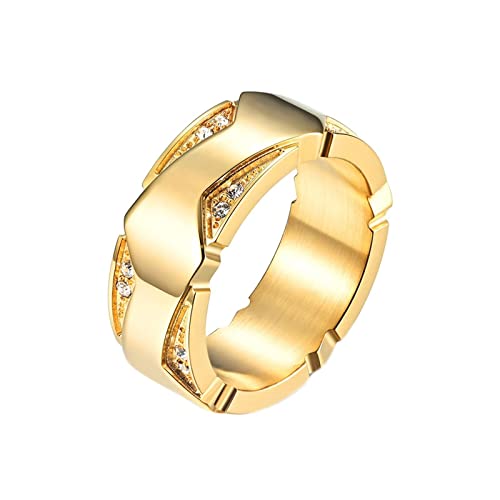 Homxi Trauring Edelstahl Damen,Ring Damen mit Gravur Hoop Zirkonia Ringe Damen Gold Damen Ringe Gr.65 (20.7) von Homxi