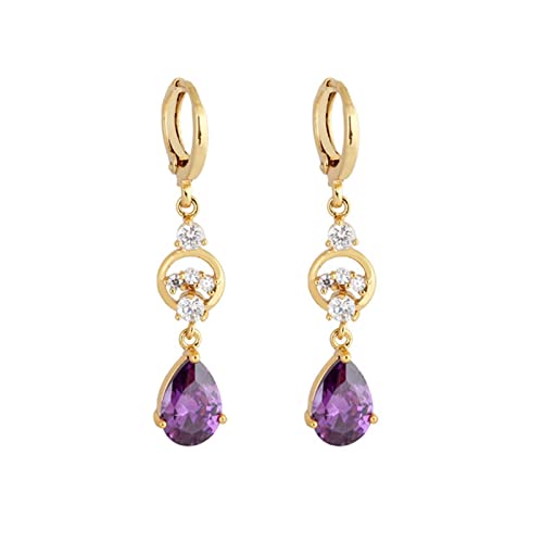 Homxi Tropfen Ohrringe Hängend,Ohrringe Kupfer Damen Hoop und Wassertropfen mit Zirkonia Gold Wassertropfen Ohrringe von Homxi