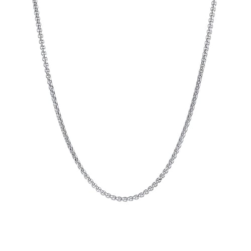 Homxi Unisex Halskette Kette Silber,Mädchen Edelstahl Halsketten 5MM Belcher Kette Halskette Silber von Homxi