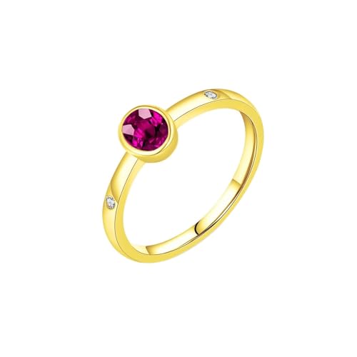 Homxi Verlobungsringe Ring Gelbgold 375 Damen, 4x5mm Oval mit Kreierter Spinell, Damen Ring Eheringe und Verlobungsringe Gold Groß 63 (20.1) von Homxi