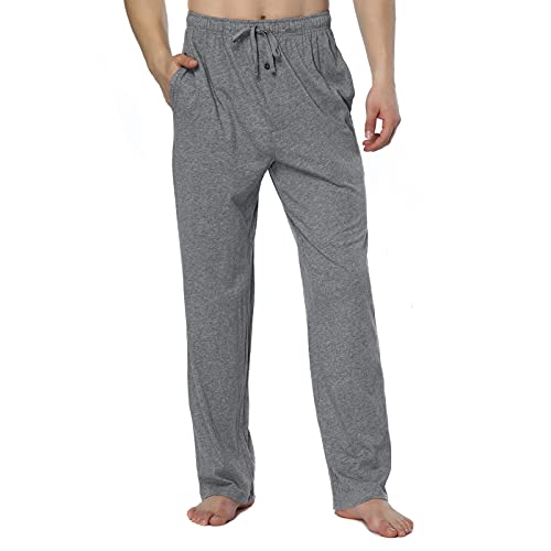 HomyComy Herren Schlafanzughose Lang Baumwolle Pyjamahose Nachtwäsche Pyjama mit Elastischer Taille Loungewear für Männer von HomyComy