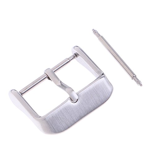 Homyl Silberne Schnalle Uhren-Schnalle Clasp für Leder, PU oder Gummiband Uhrenarmband - Silber 20mm von Homyl