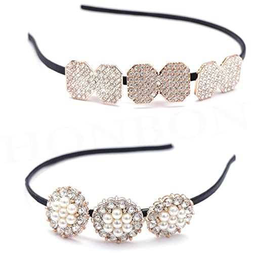Honbon Dacoret Haarschmuck mit glitzernden Strasssteinen, für Damen und Mädchen, 2 Stück von Honbon